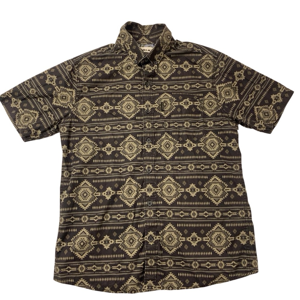 Ariat Serape Island Button Down Collared Shirt Size M Aztec Western Modern Fit